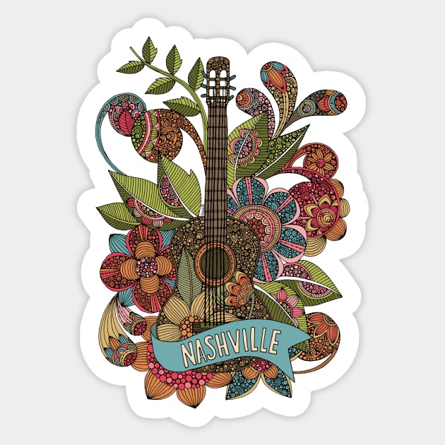 Nashville guitar Sticker by Valentina Harper